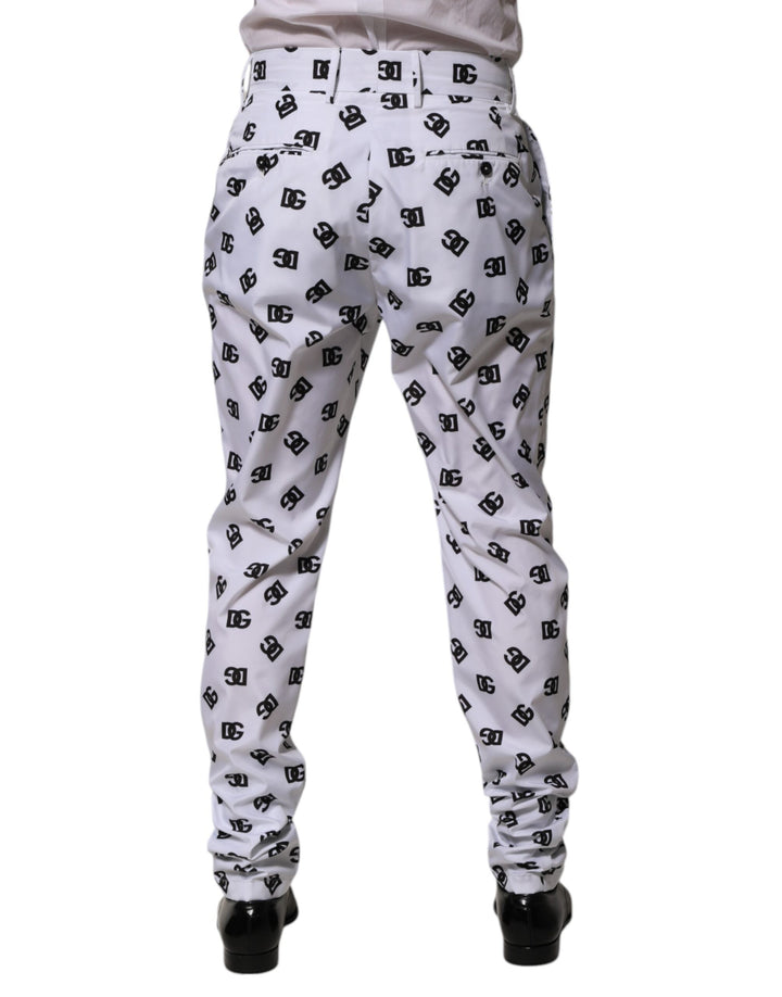 White Logo Cotton Skinny Denim Trouser Pants