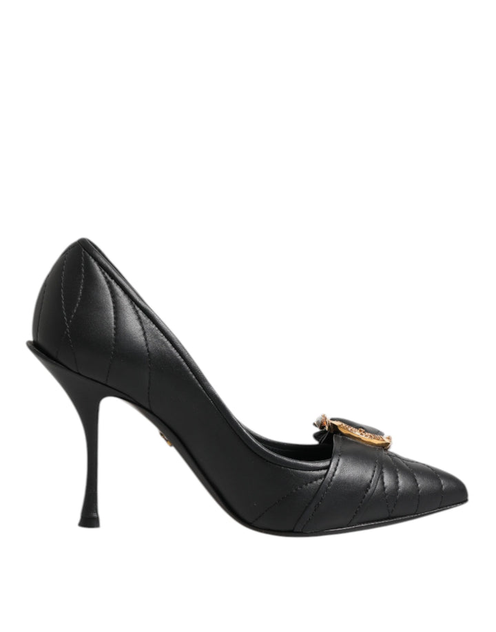 Black Devotion Leather Heels Pumps Shoes