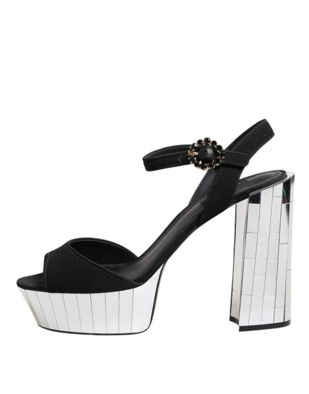 Black Crystal Ankle Strap Keira Sandal Shoes