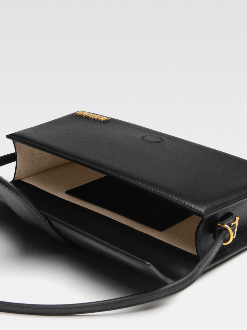 Jacquemus Black  leather Le Bambino Long