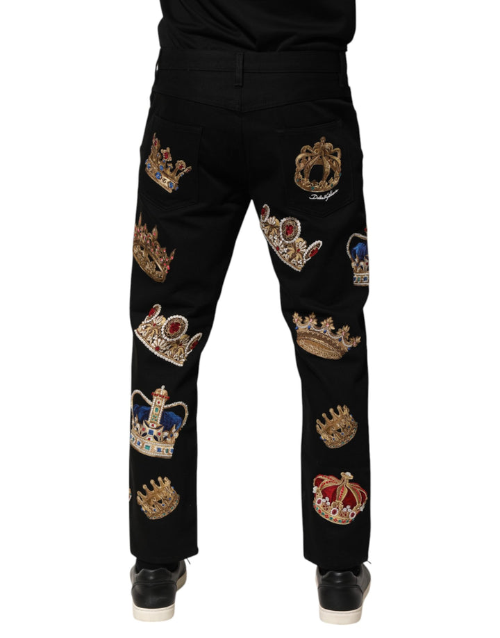 Black Baroque Royal Men Dress Trouser Pants