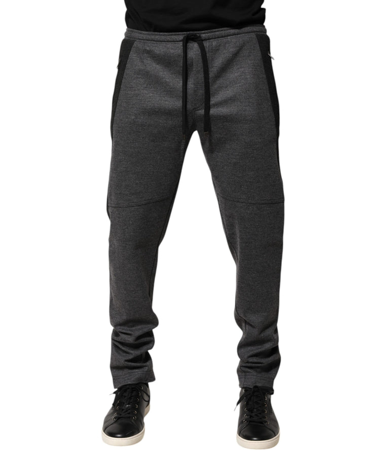 Gray Black Wool Blend Jogger Sweatpants  Pants