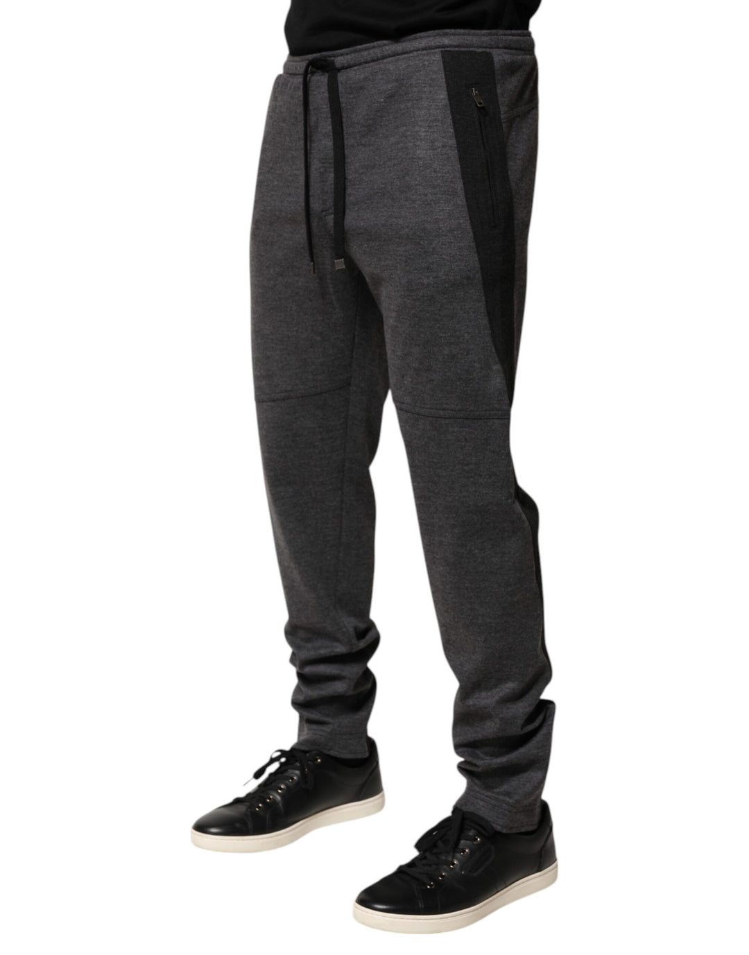 Gray Black Wool Blend Jogger Sweatpants  Pants