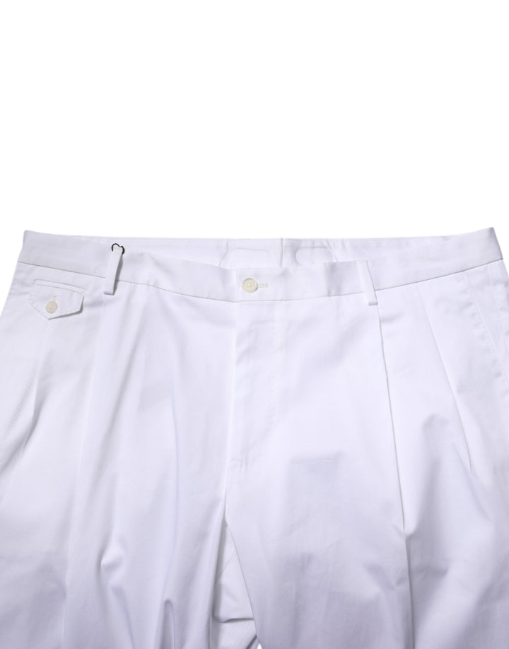 White Cotton Dress Slim Formal Trouser Pants