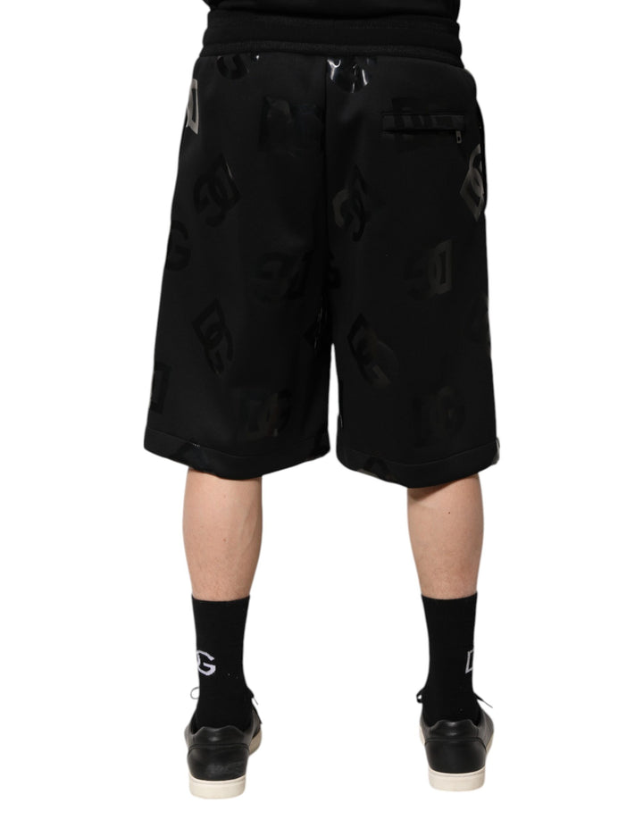 Black Logo Cotton Bermuda Sweatshorts Shorts