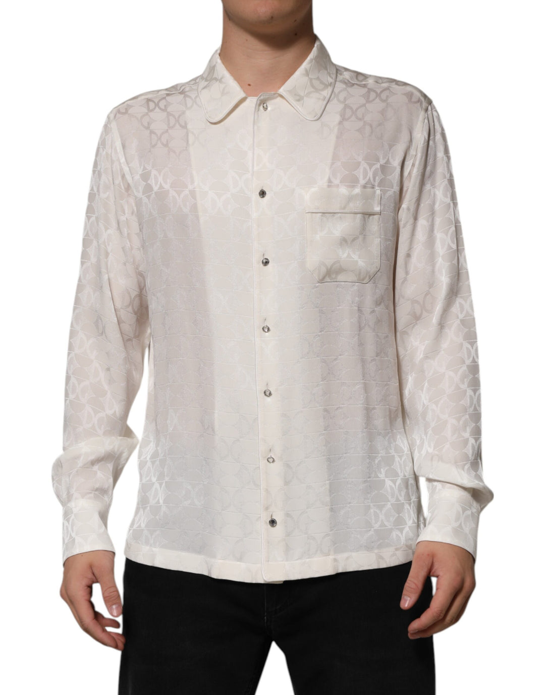 dg dress shirt Dolce & Gabbana Cotton Shirt With Dg Embroidery