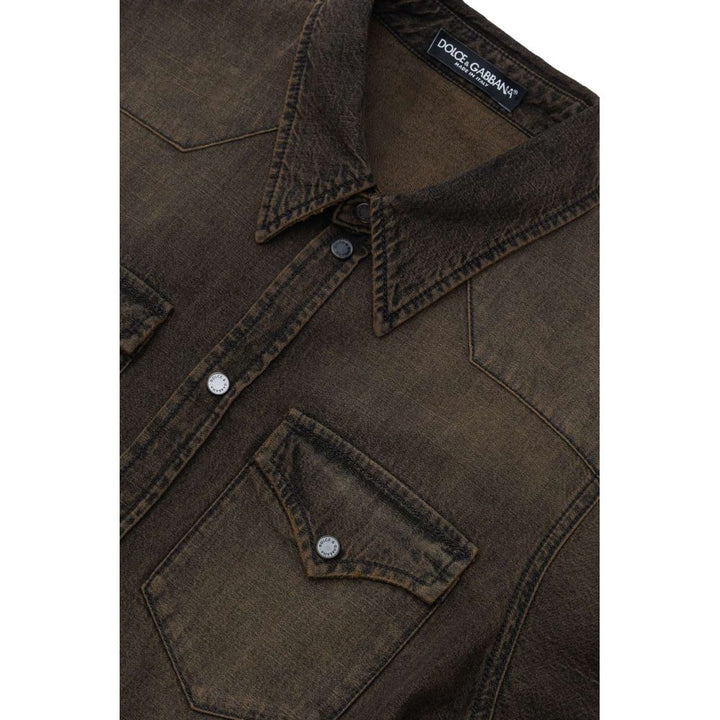 Brown Cotton Denim