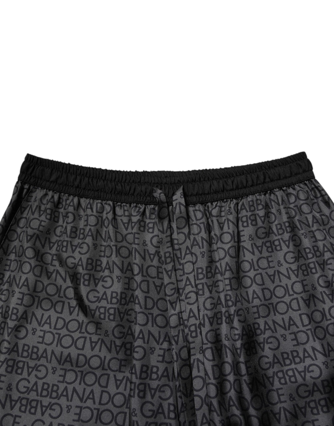 Gray Black Silk DG Logo Men Bermuda Shorts