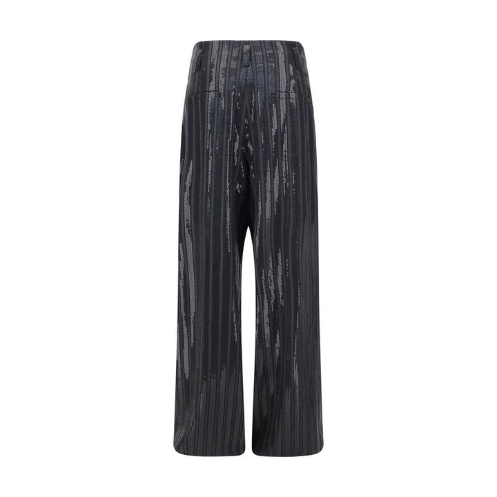 Brunello Cucinelli Gray Fleece Wool Casual Pants