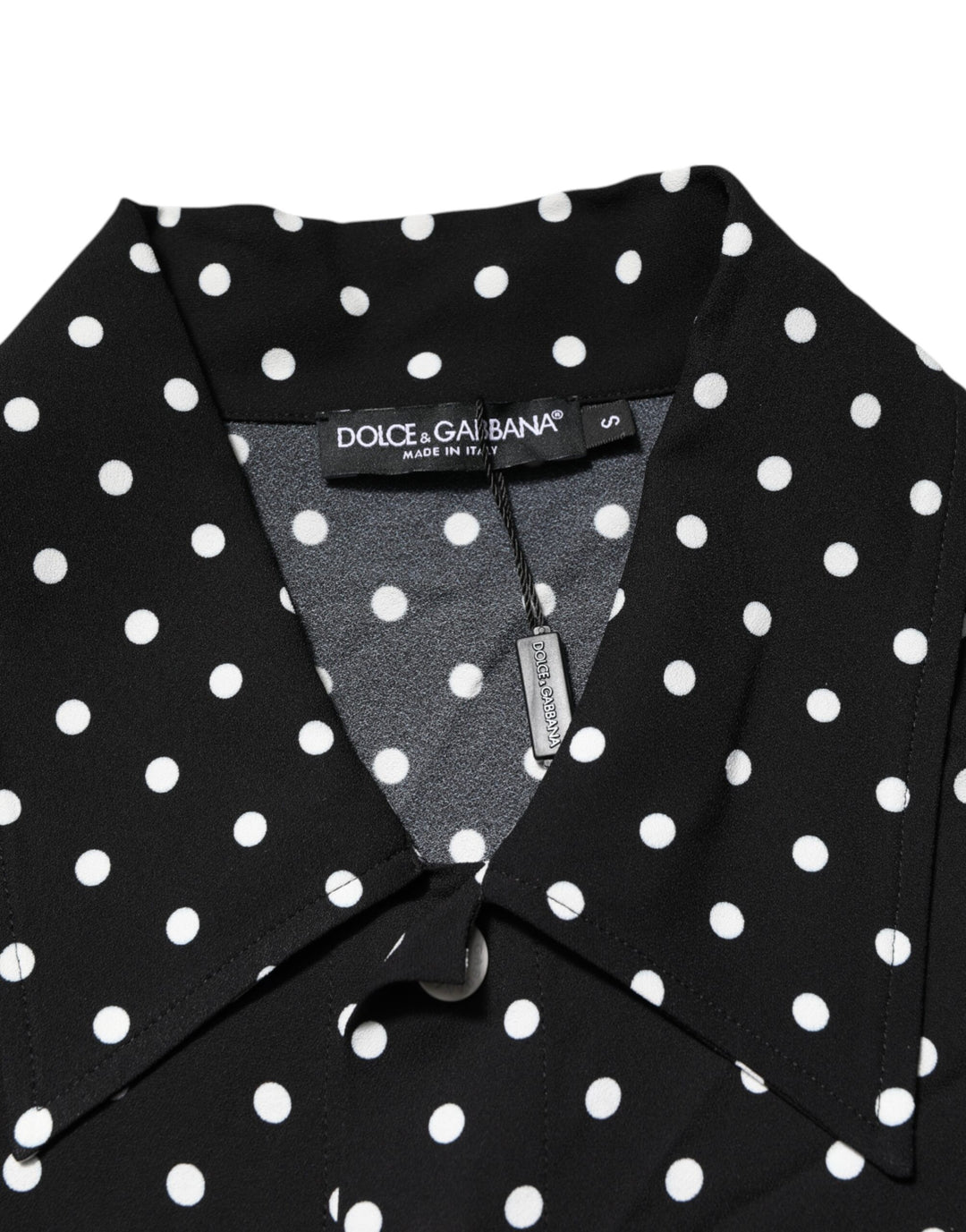 Black Polka Dot Short Sleeves Collared Polo T-shirt