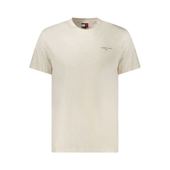 Beige Cotton Men T-Shirt