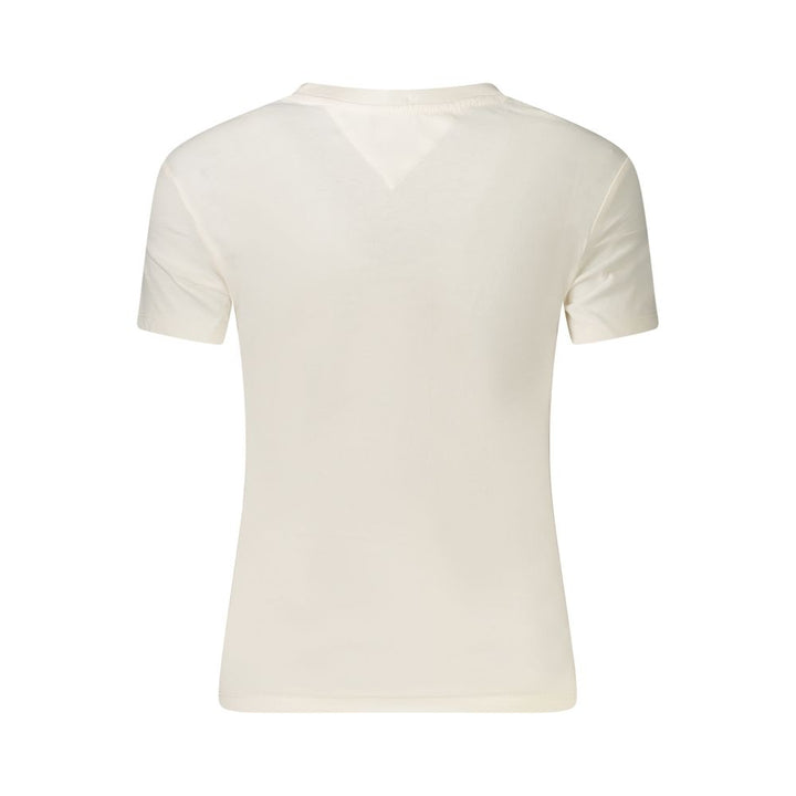 White Cotton Women T-Shirt