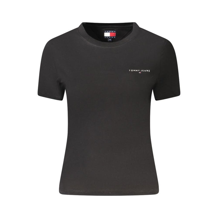 Black Cotton Women T-Shirt