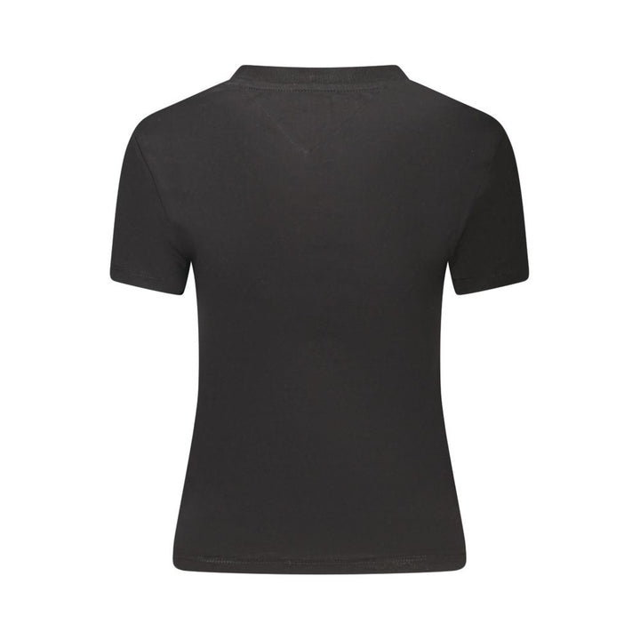 Black Cotton Women T-Shirt