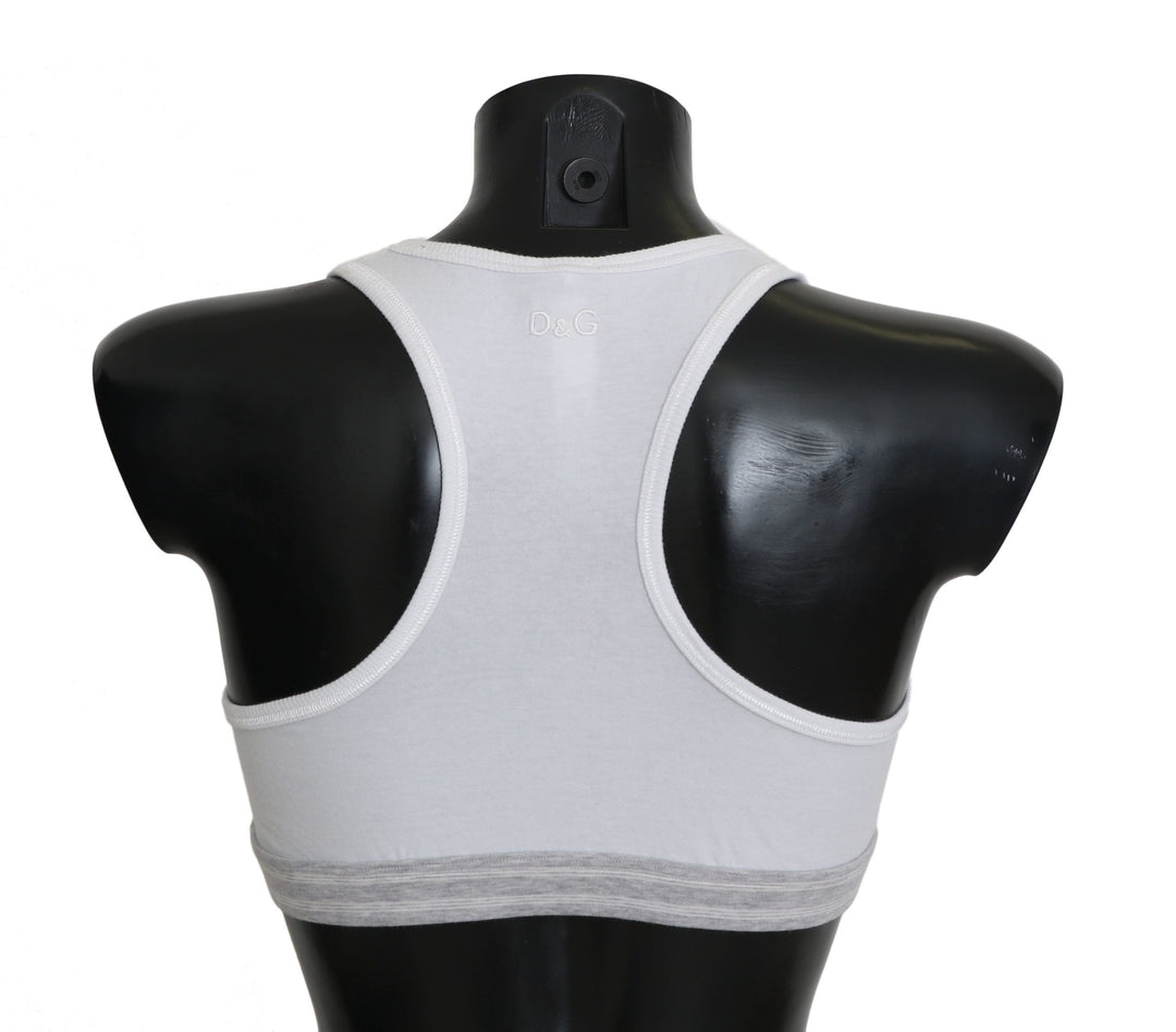 Dolce & Gabbana White Cotton Sport Stretch Bra Underwear