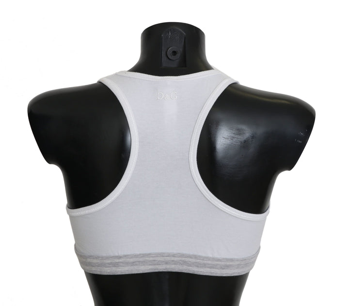 Dolce & Gabbana White Cotton Sport Stretch Bra Underwear