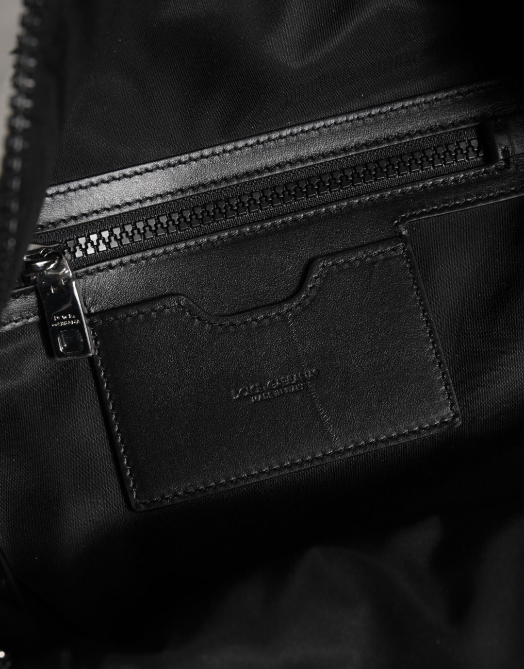 White DG Stars Print Nylon Travel Backpack Bag