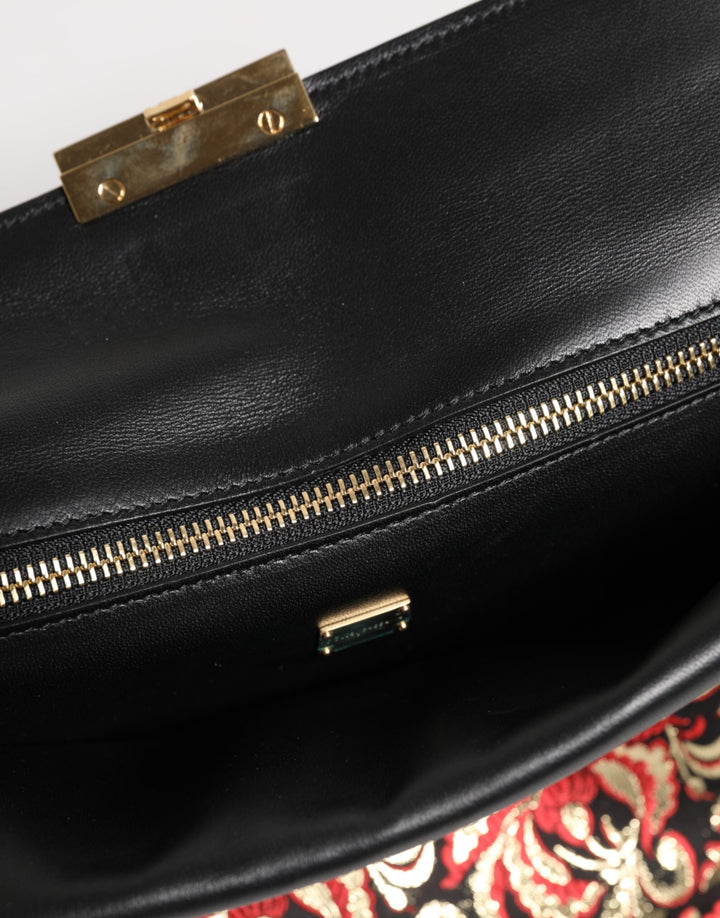 Multicolor Jacquard Floral Document Briefcase Bag