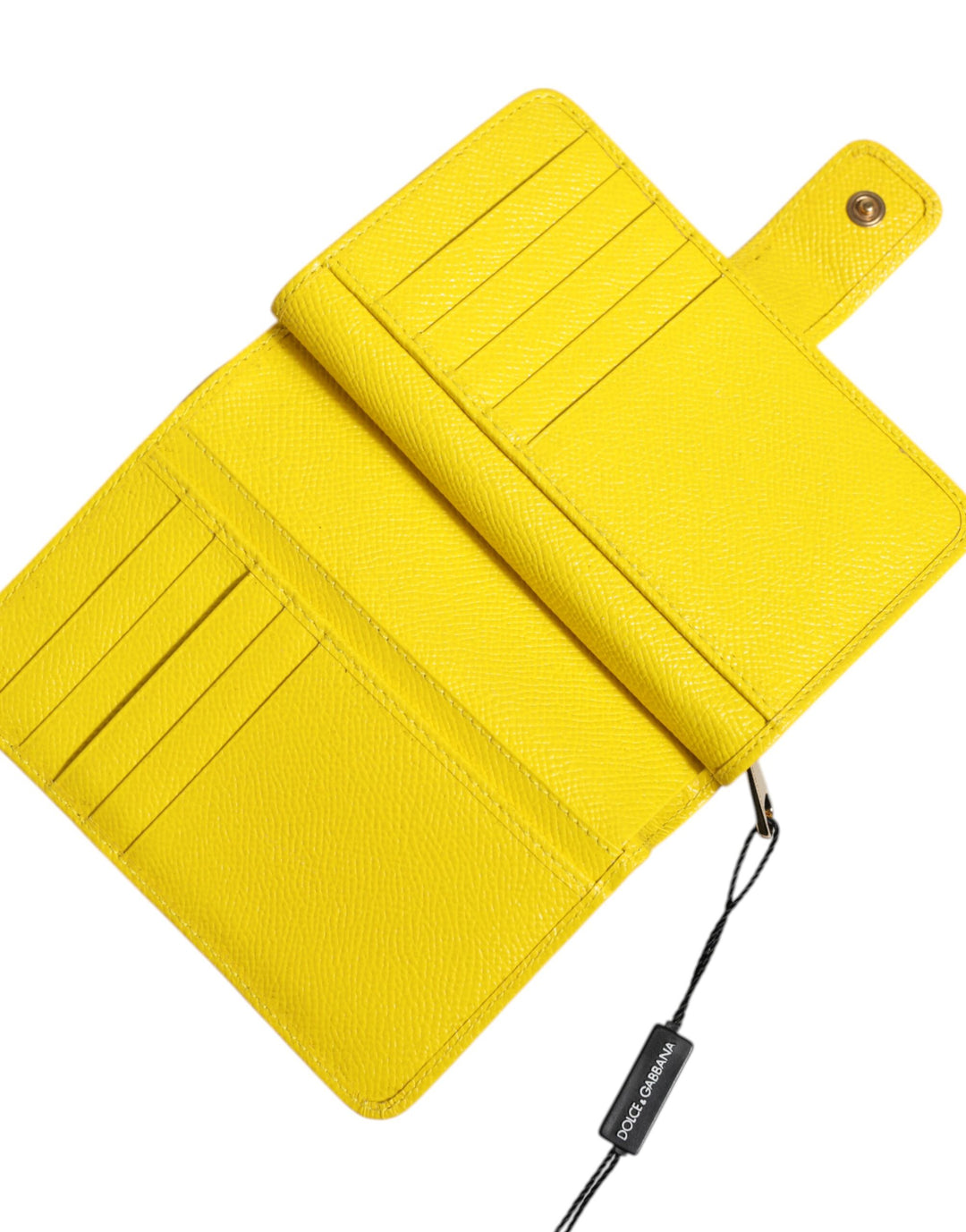 Yellow Leather Bifold Continental Clutch Wallet