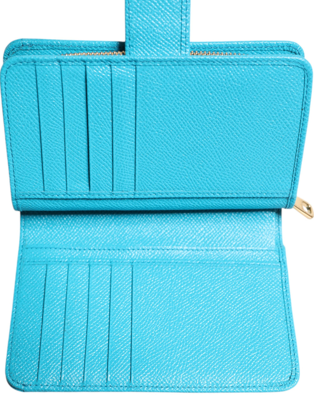 Light Blue Leather Bifold Continental Clutch Wallet