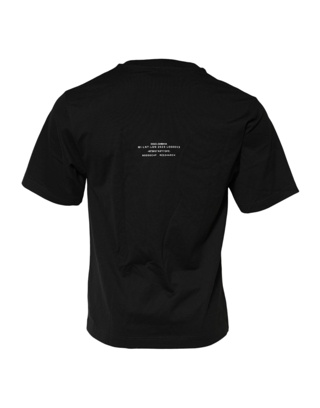 Black DG Vib3 Print Cotton Crew Neck T-shirt