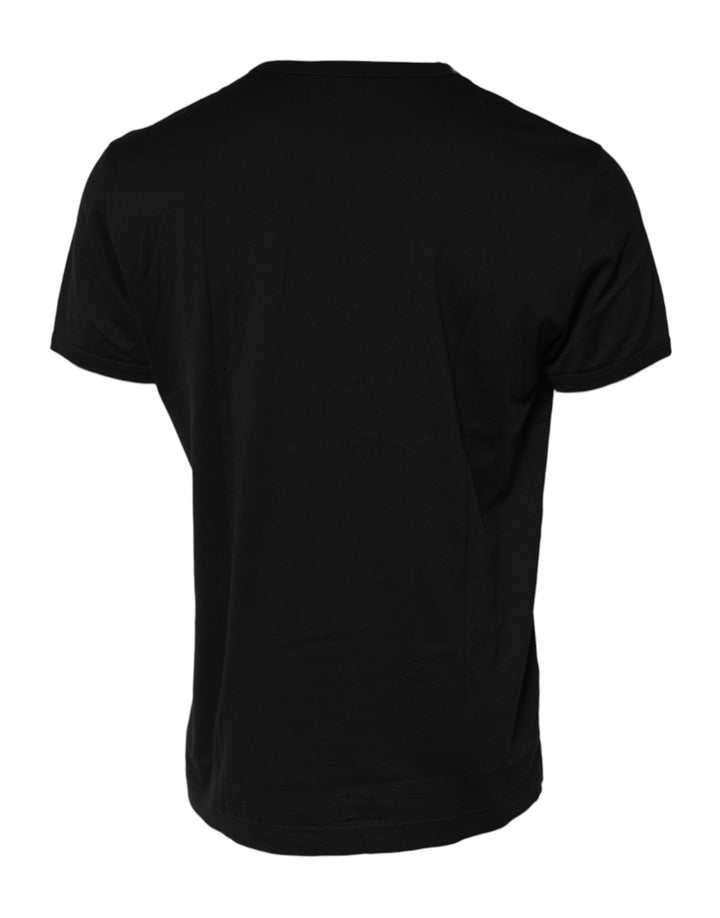 Black Eye Print Cotton Men Crew Neck T-shirt