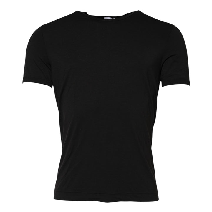 Black Modal Men Crew Neck Underwear T-shirt