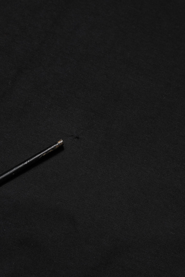 Black Logo Plaque Cotton Crew Neck T-shirt