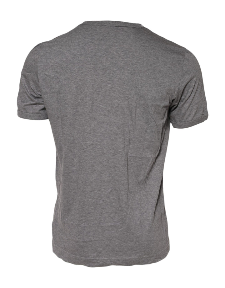 Gray #DGFamily Cotton Crew Neck T-shirt