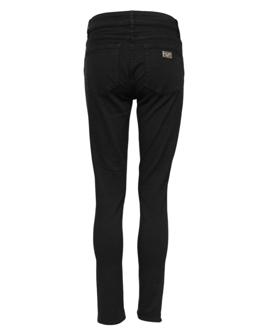 Black Cotton Skinny Mid Waist Denim Jeans