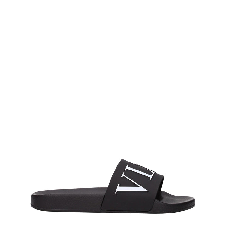 Valentino Garavani Black Cotton Slippers Sandals