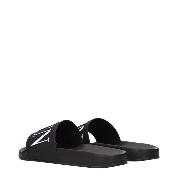 Valentino Garavani Black Cotton Slippers Sandals