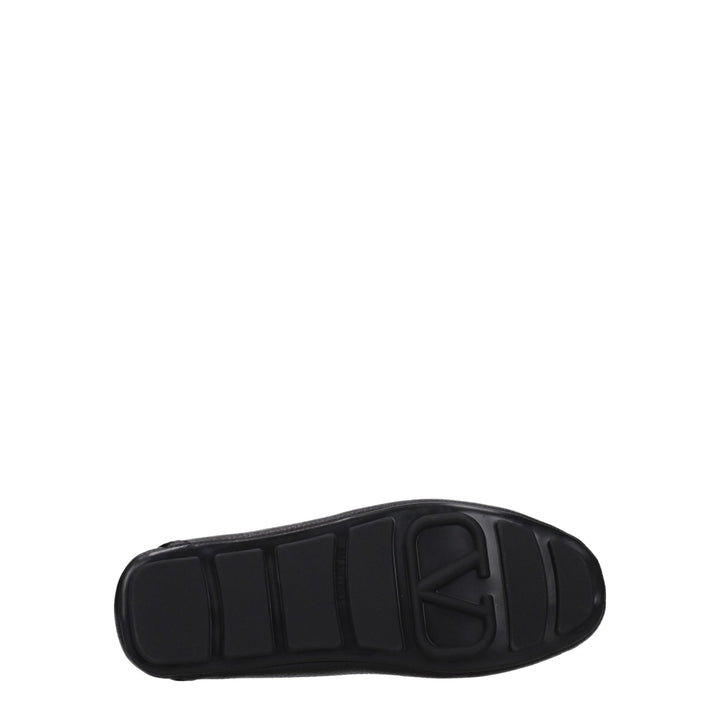 Valentino Garavani Black Leather Slip-On Loafers