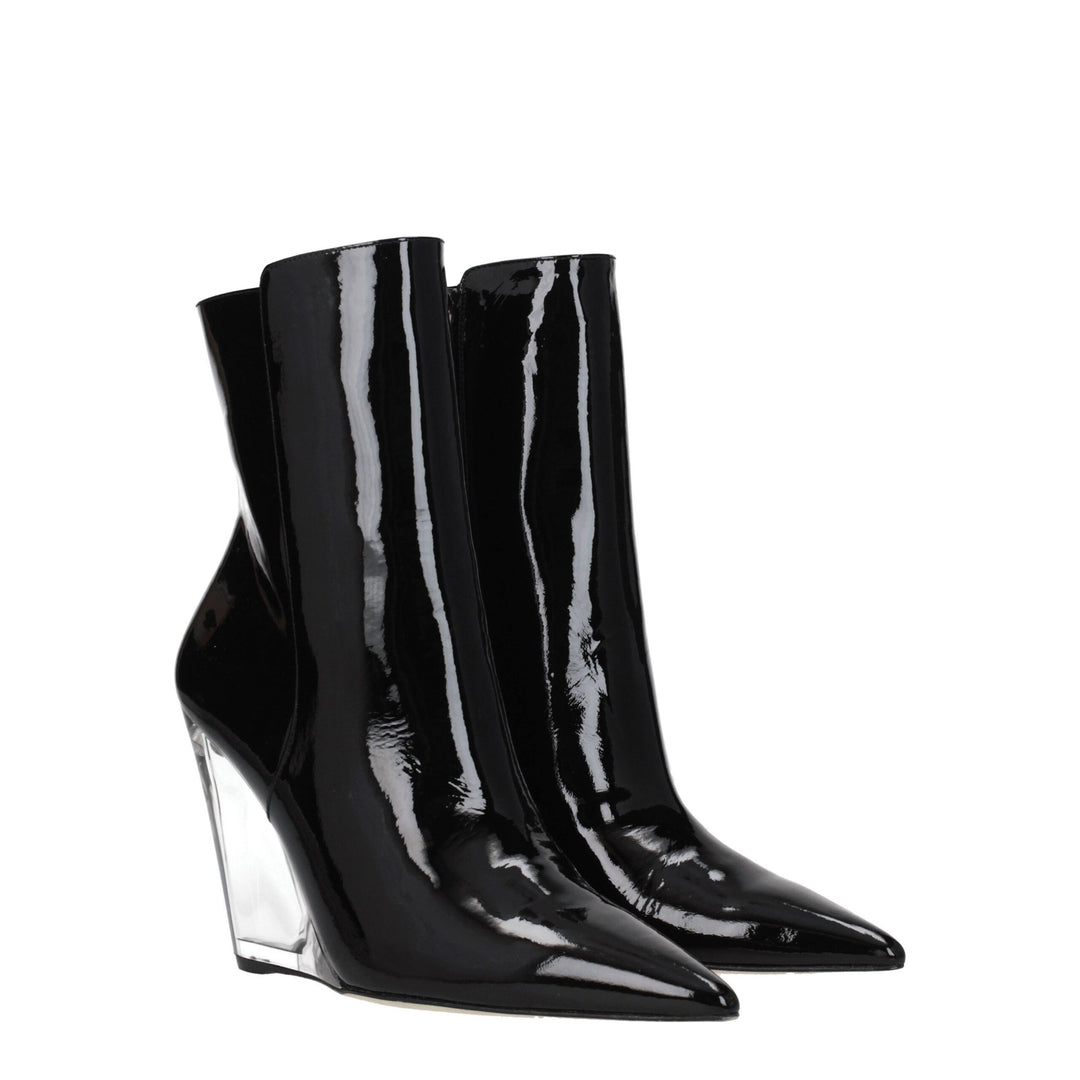 Black Leather Ankle Boots
