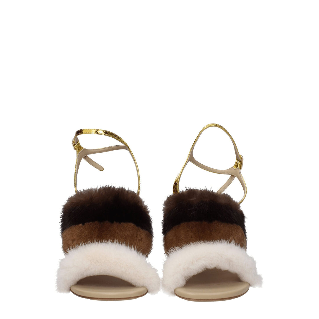 Brown Mink Strap-Ons Sandals