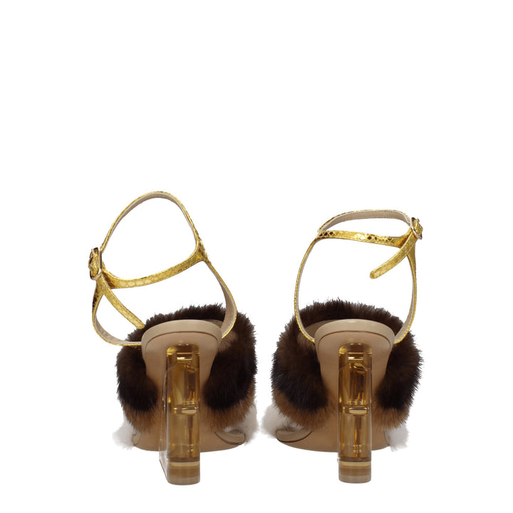 Brown Mink Strap-Ons Sandals