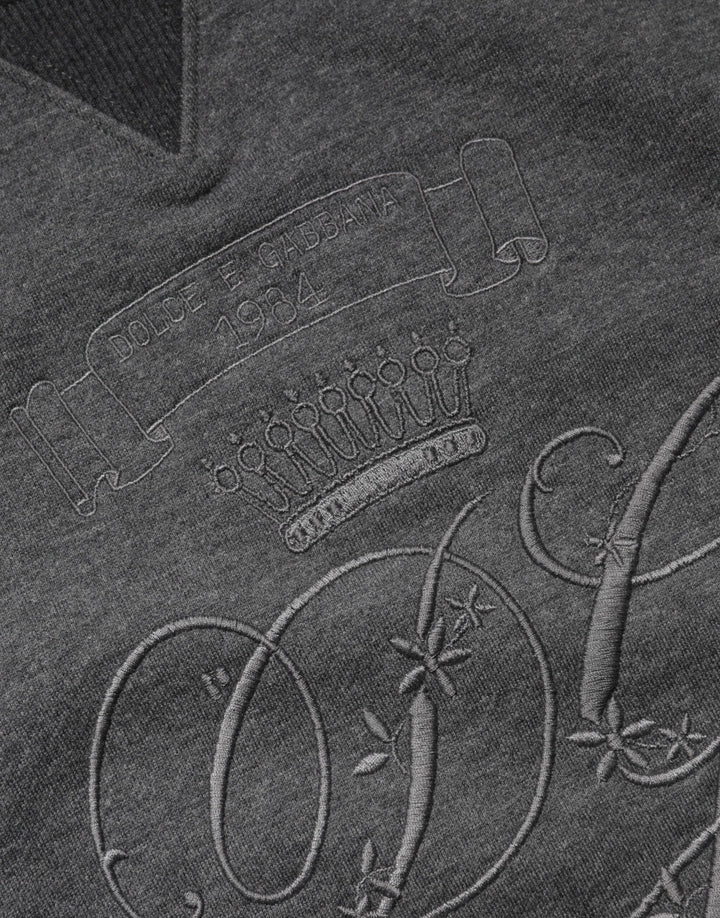 Gray DG Logo Embroidered Pullover Sweater