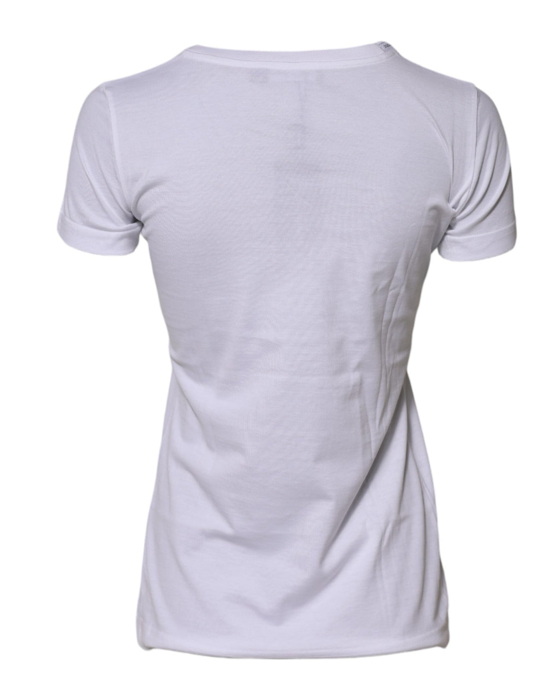 White Cotton Crew Neck Short Sleeves T-shirt