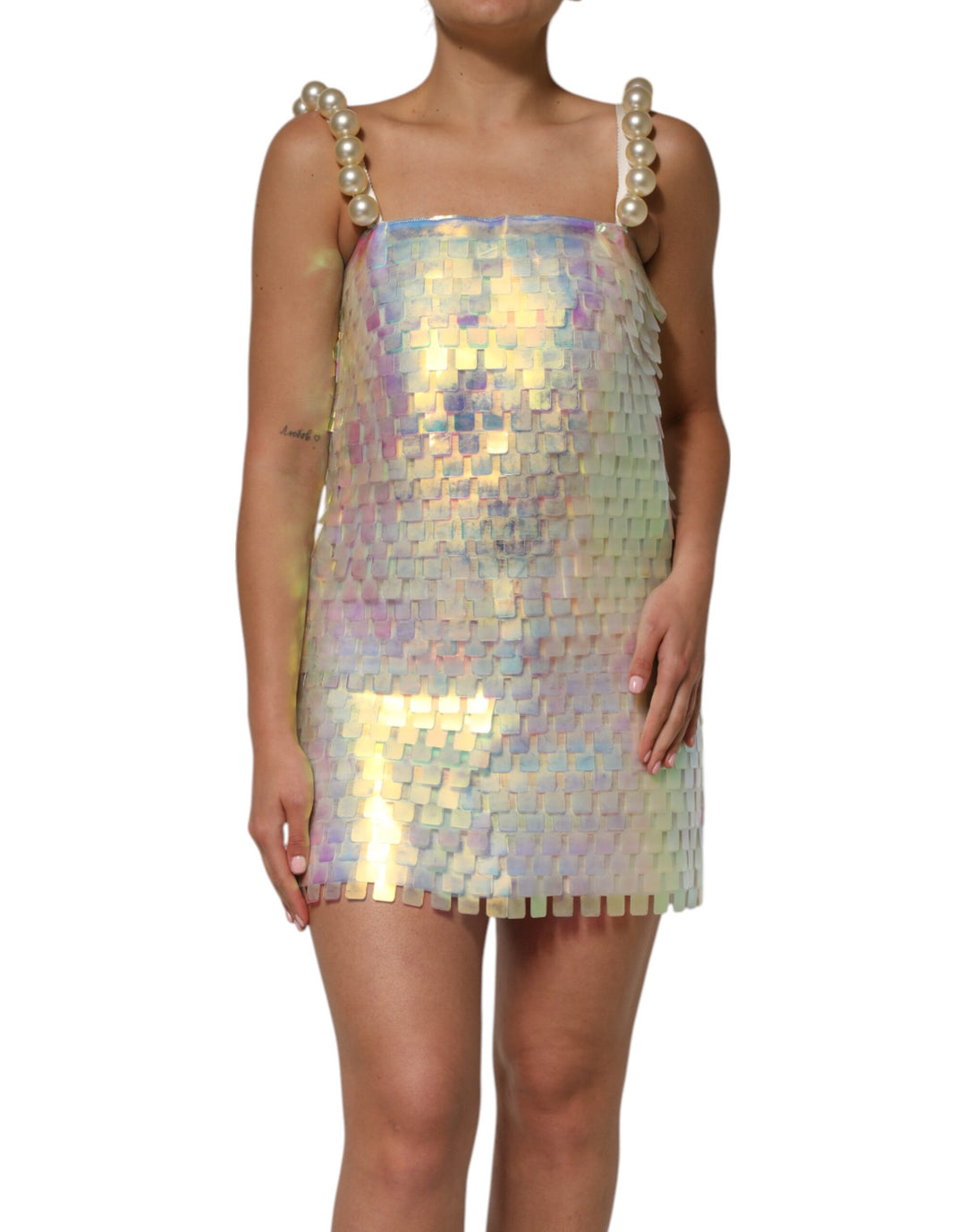 Dolce & Gabbana Multicolor Sequin Holographic Mini Dress Dolce & Gabbana Multicolor Sequin Holographic Mini Dress