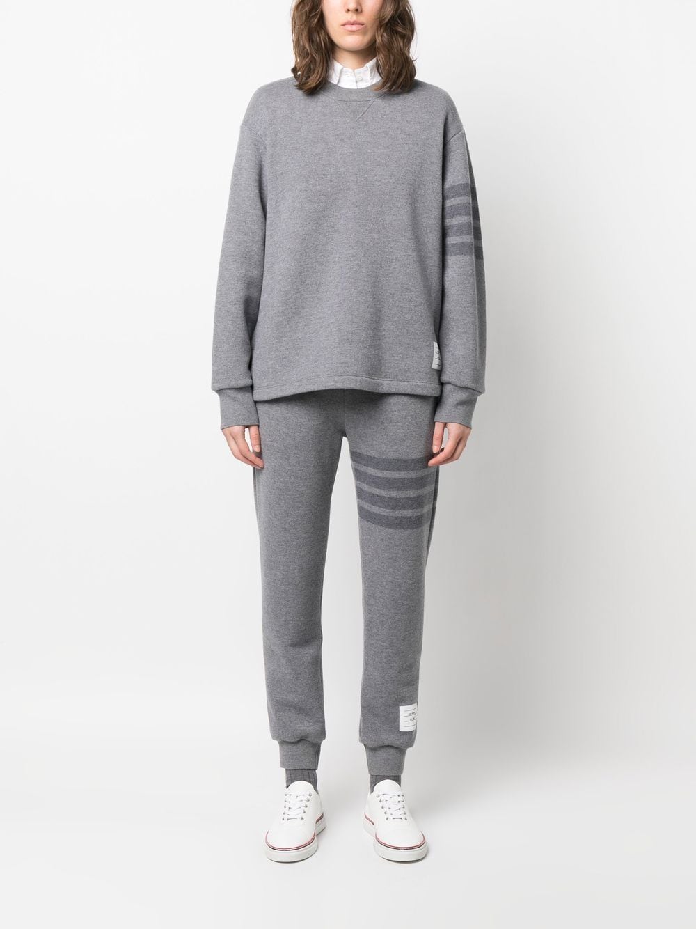 THOM BROWNE knitted side-stripe track pants-1