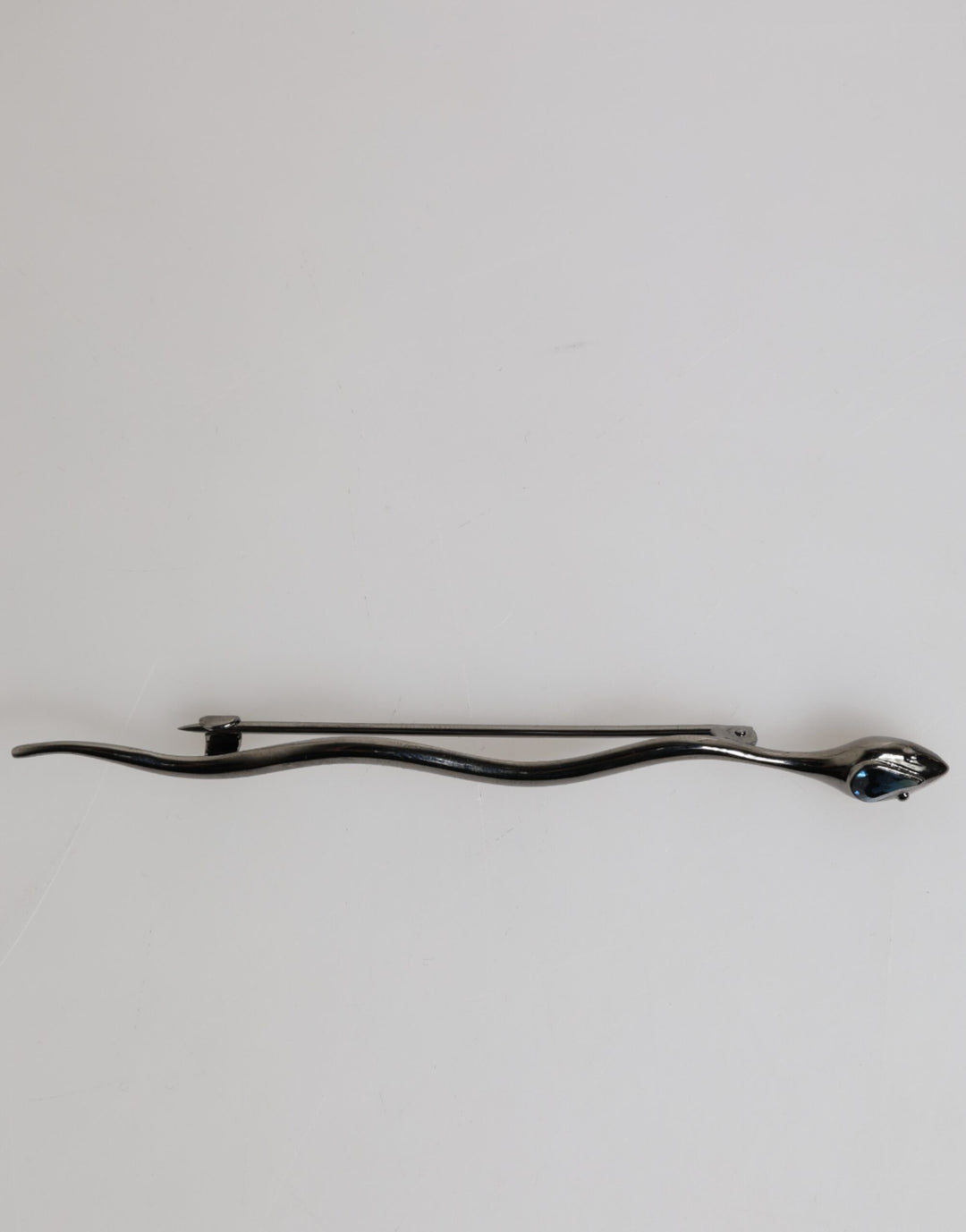 Black Brass Crystal Spilla Serpente Mens Brooch Pin