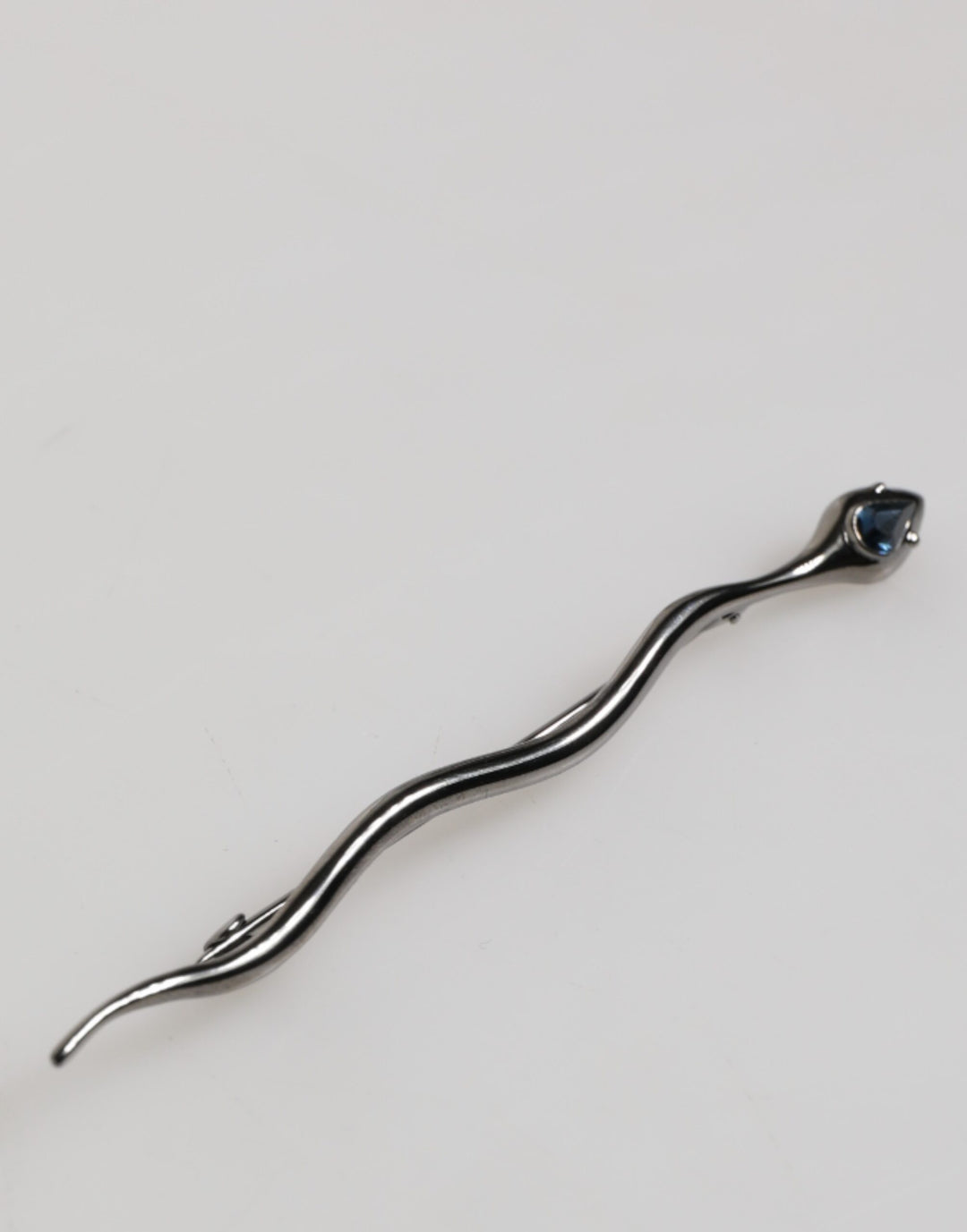 Black Brass Crystal Spilla Serpente Mens Brooch Pin