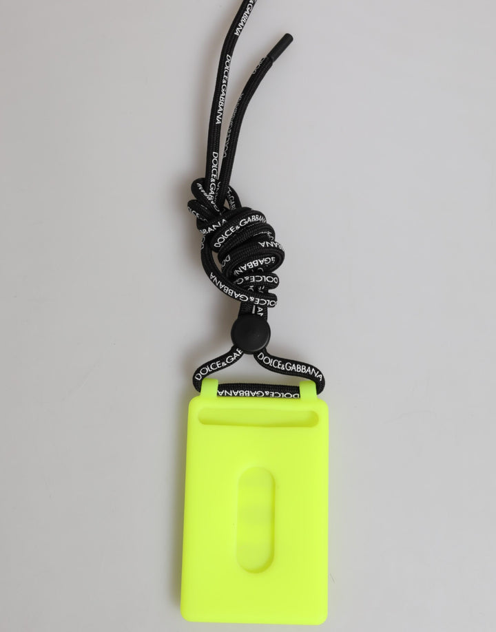 Yellow Green Rubber DG Embossed Adjustable Badge Holder