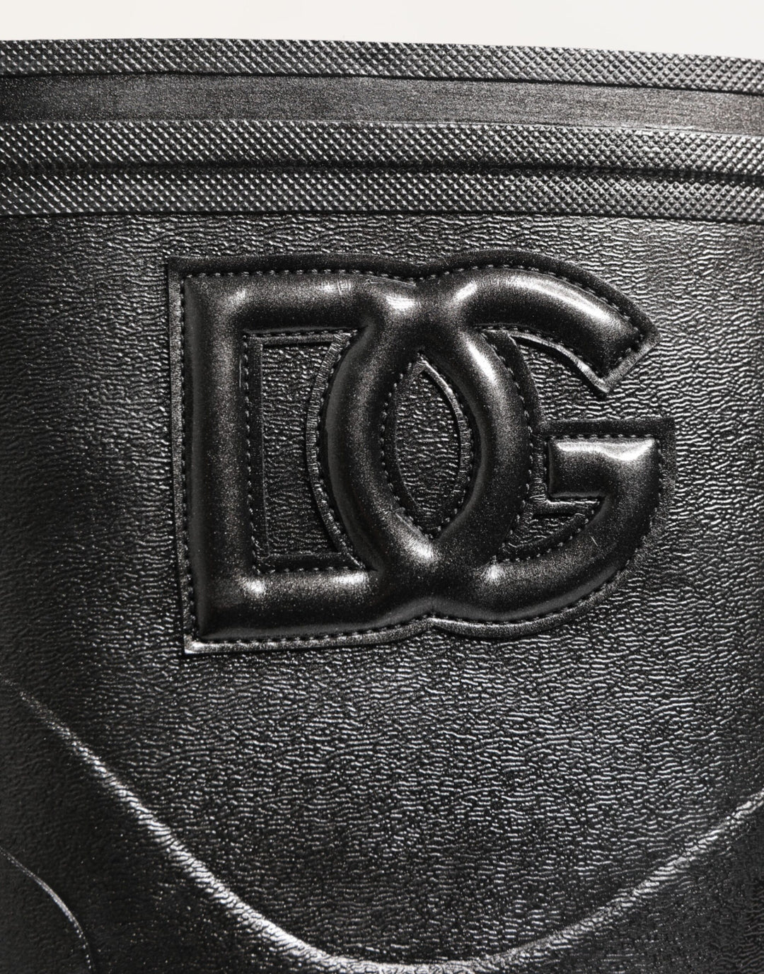Dolce & Gabbana Metallic Black Pull On Rain Boots Men Shoes
