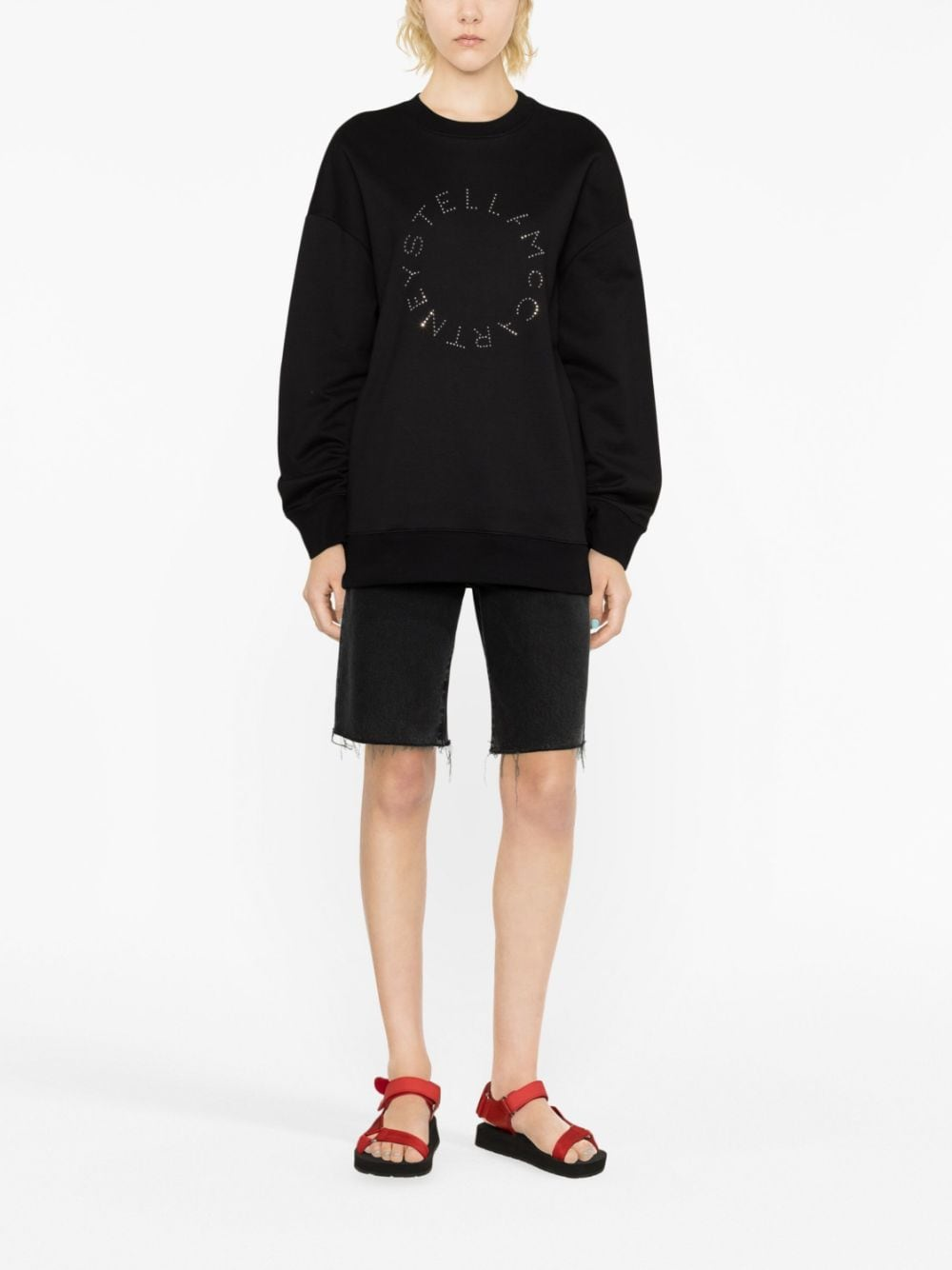 STELLA McCARTNEY rhinestone-embellished logo sweatshirt-2