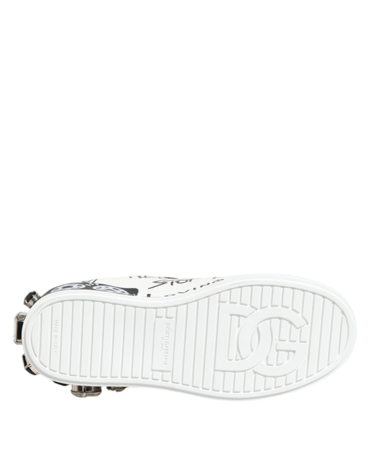 White Portofino Crystal Sneakers  Shoes