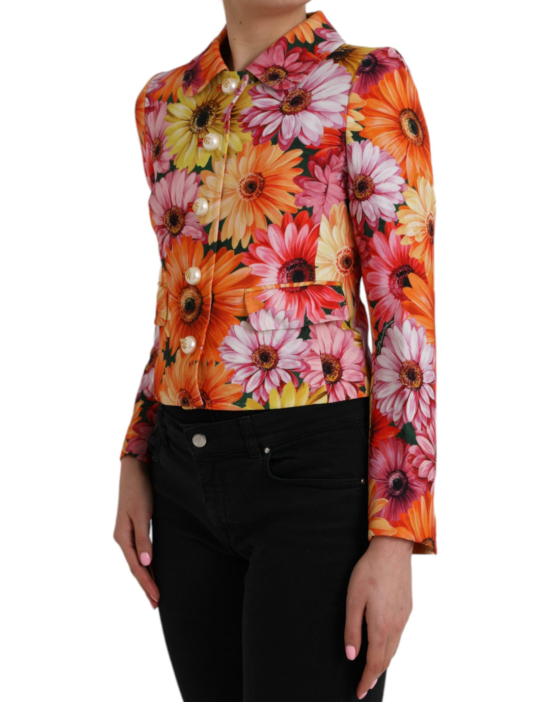 Multicolor Daisy Print Floral Fantasy Jacket