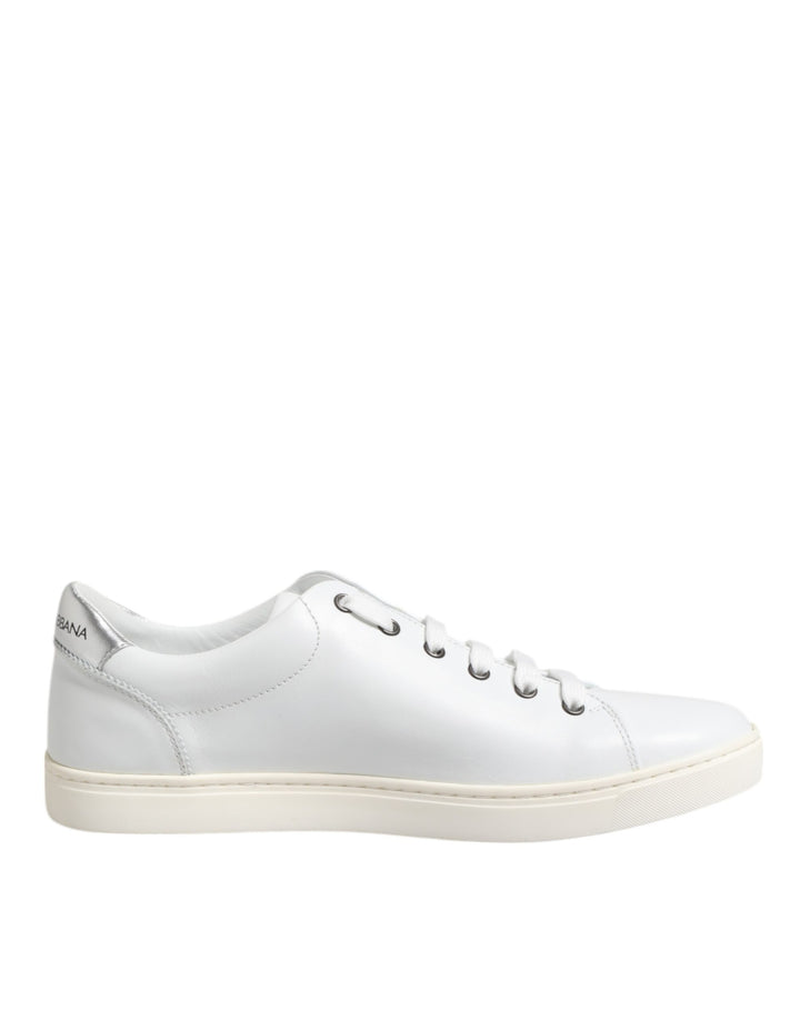 White Crown Bee Leather Low Top Sneakers Shoes