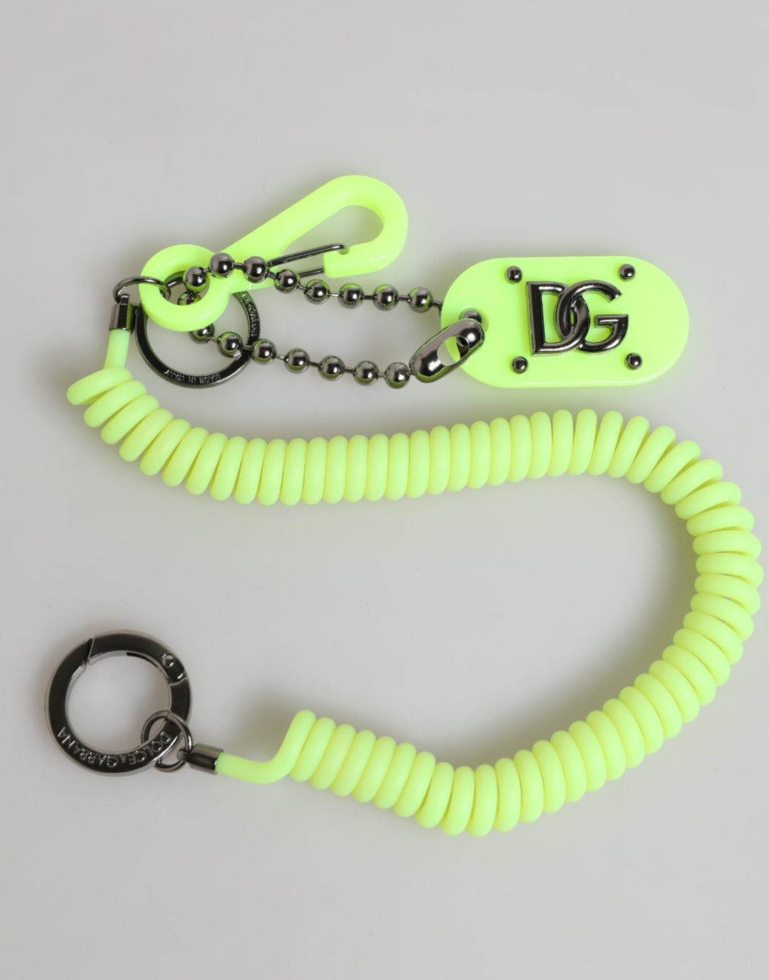 Green Springy Key Holder DG Logo Men's Keychain Keyring