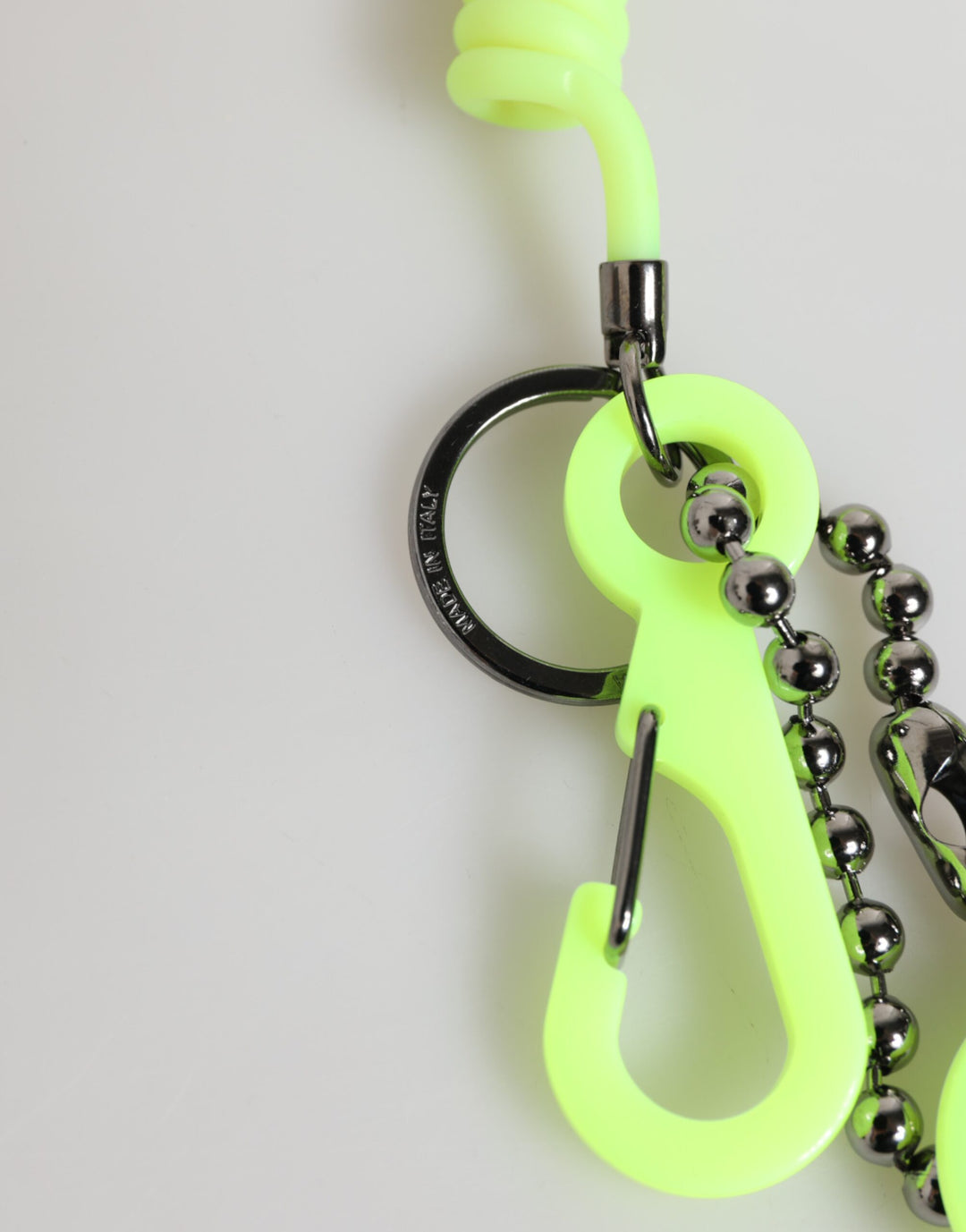 Green Springy Key Holder DG Logo Men's Keychain Keyring